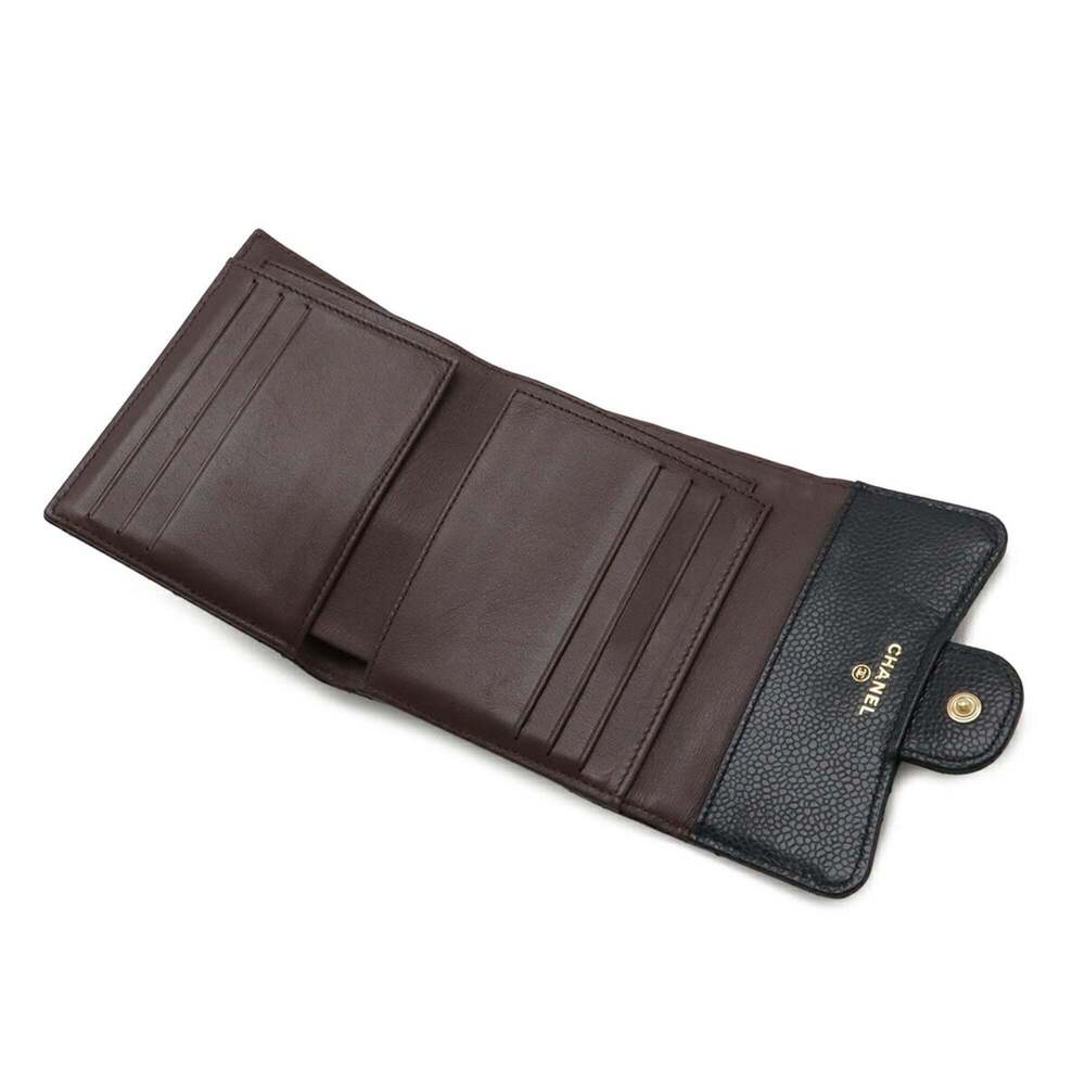CHANEL Black Caviar Leather Logo Wallet - Picture 7 of 10